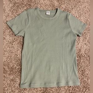 Stoic ribbed sage green fitted tee size medium